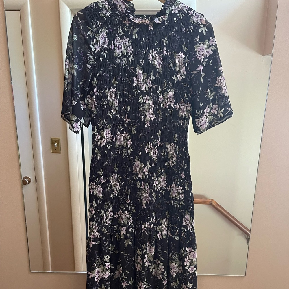 Midi dress with high neck